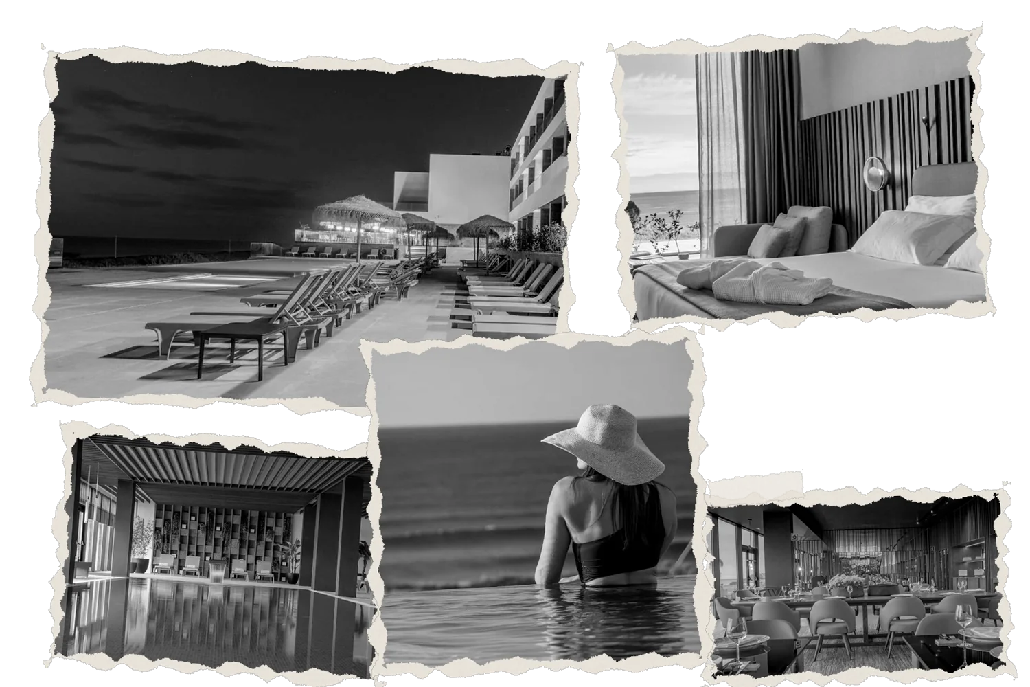 Piscinas, spa, restaurante e quartos do Hotel Verde Mar & Spa