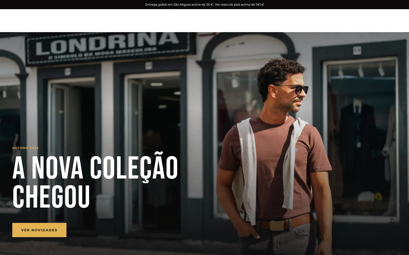 Londrina online store, home page on desktop